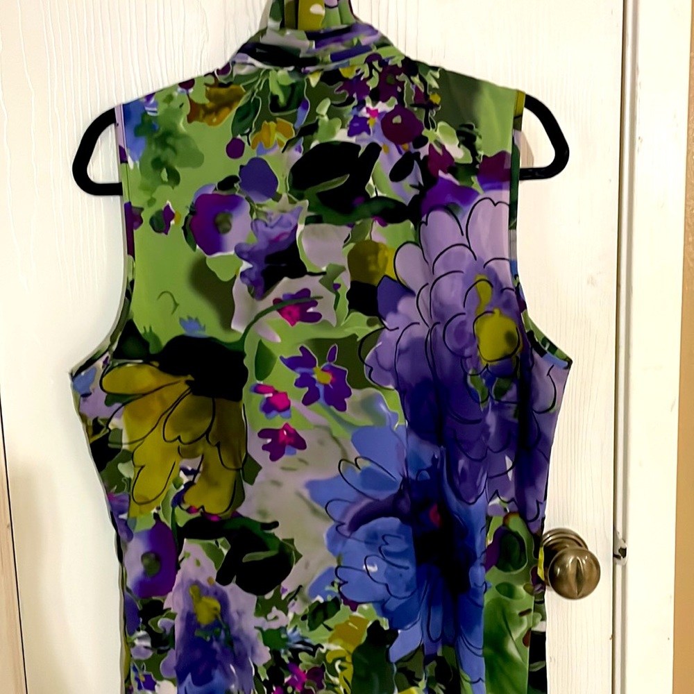 Spense sleeveless colorful purple /green dressy blouse size XL - Picture 4 of 6
